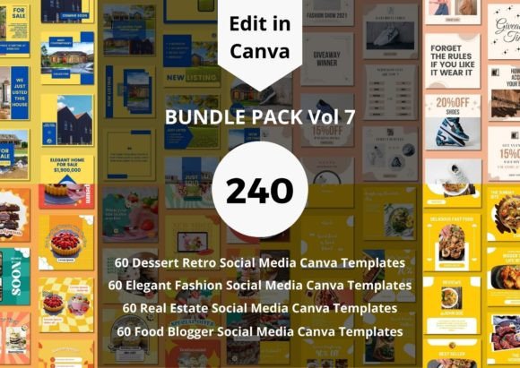 Download 240 Social Media Canva Templates Bundle - Premium Resources