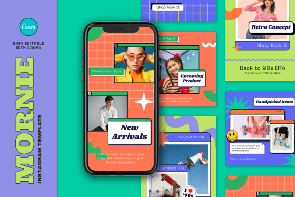 Download Mornie Retro Fashion Instagram Template - Fashion instagram template Collection