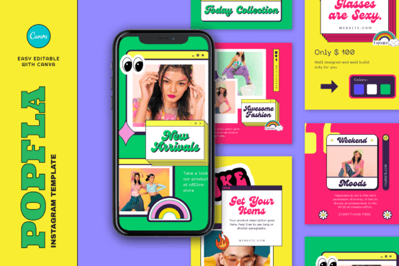 Download Popfla Retro Fashion Instagram Template - Fashion instagram template Collection