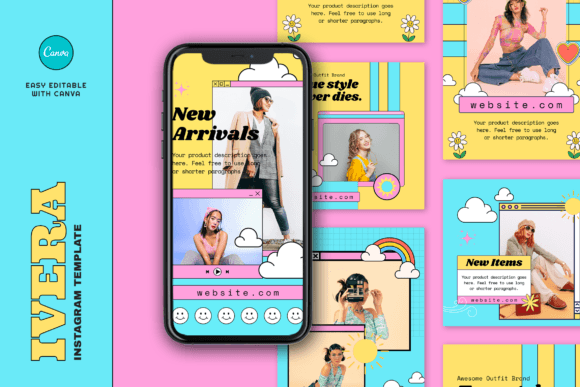 Download Ivera Retro Fashion Instagram Template - Fashion instagram template Collection