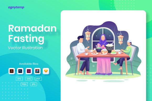 Download Ramadan Fasting Iftar Flat Illustration - Fasting Collection