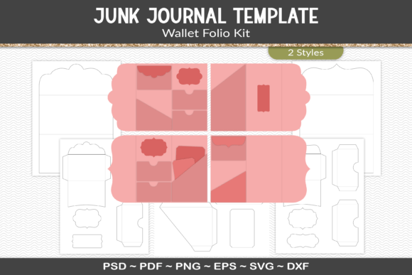 Download Junk Journal Folio Template Kit - Template kit Collection