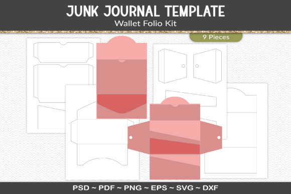 Download Junk Journal Folio Template Kit - Template kit Collection